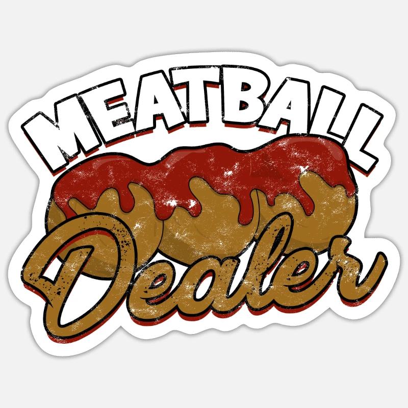 fleischklößchen essen spaghetti geschenk geschenki Sticker Größe S (10 x 10 cm)