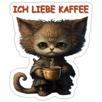 Ich liebe Kaffee - Sticker Größe S (10 x 10 cm) - Mattweiß - Vorne