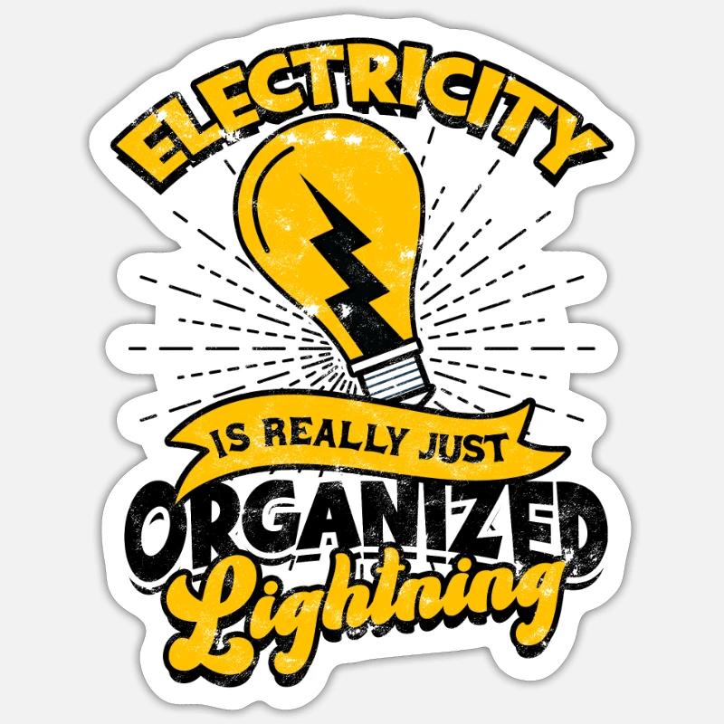 Strom ist nur organisierter Blitz - Sticker Größe S (10 x 10 cm)
