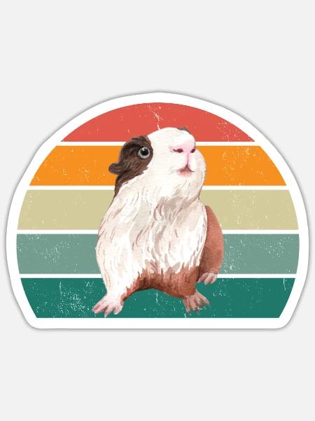 Meerschwein Meerschweinchenmama Meerschweinchen - Sticker Größe S (10 x 10 cm) - Mattweiß