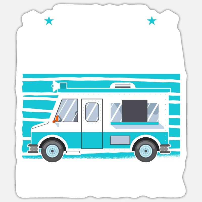 Wagon de lait de vache - Sticker taille S (10 x 10 cm) - blanc mat