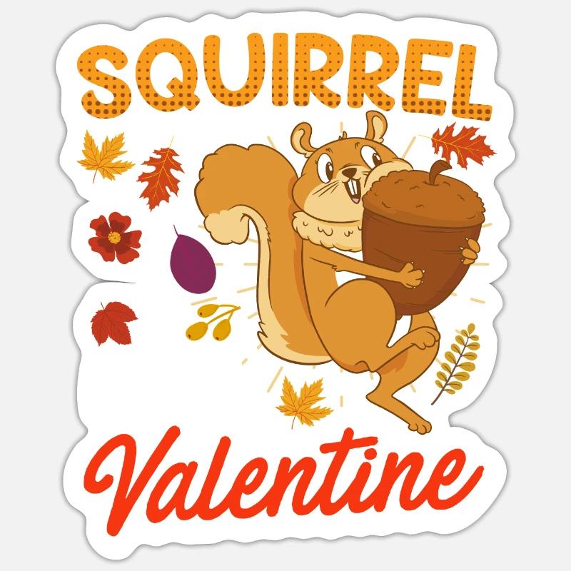 Ich liebe Eichhörnchen Pärchen Valentinstag - Sticker Größe S (10 x 10 cm) - Mattweiß