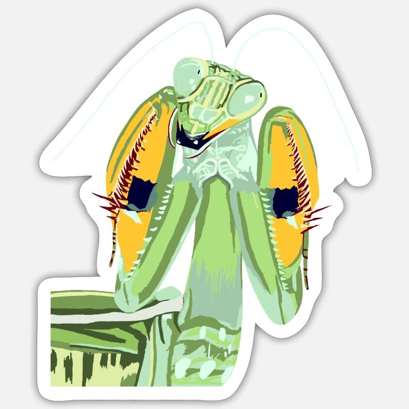 Mantis religiosa praying mantis from the front Sticker size S (10 x 10 cm)