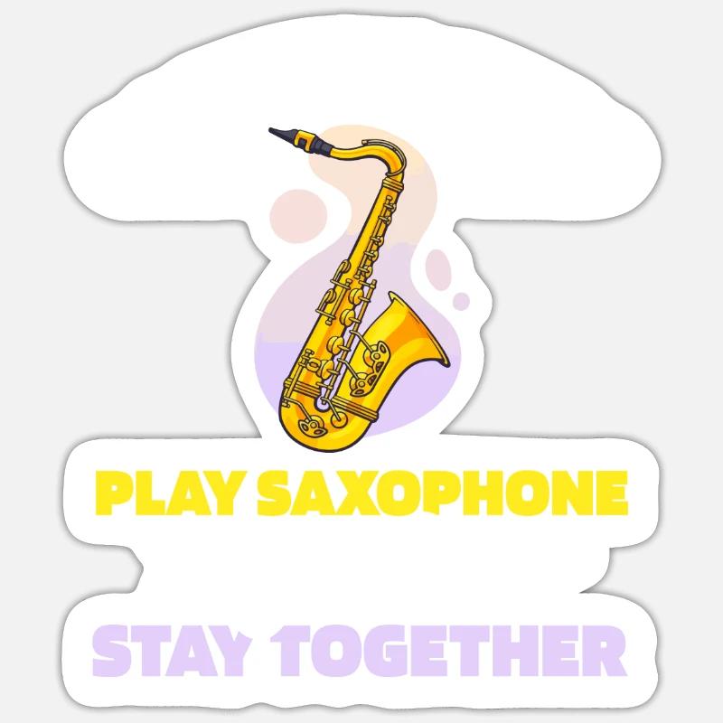 Saxophone Saxophone Pair - Sticker size S (10 x 10 cm) - white matte