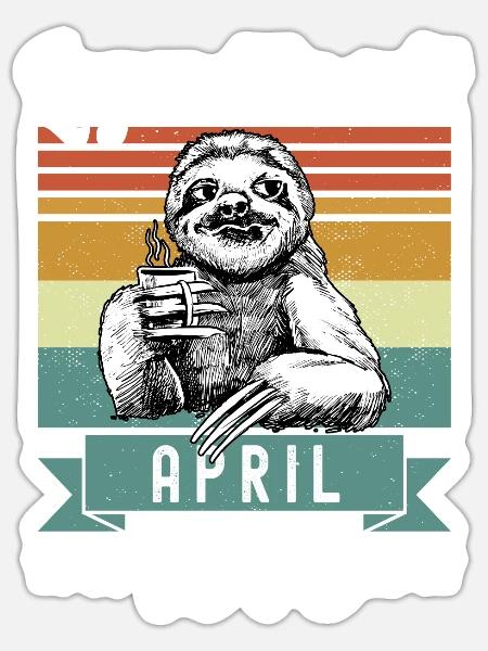 Faultier Legendär seit April 1973 Geburtstag - Sticker Größe S (10 x 10 cm) - Mattweiß