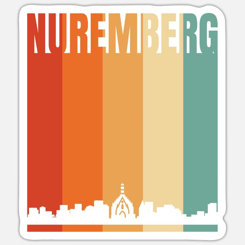 Nuremberg Skyline - Sticker size S (10 x 10 cm) - white matte
