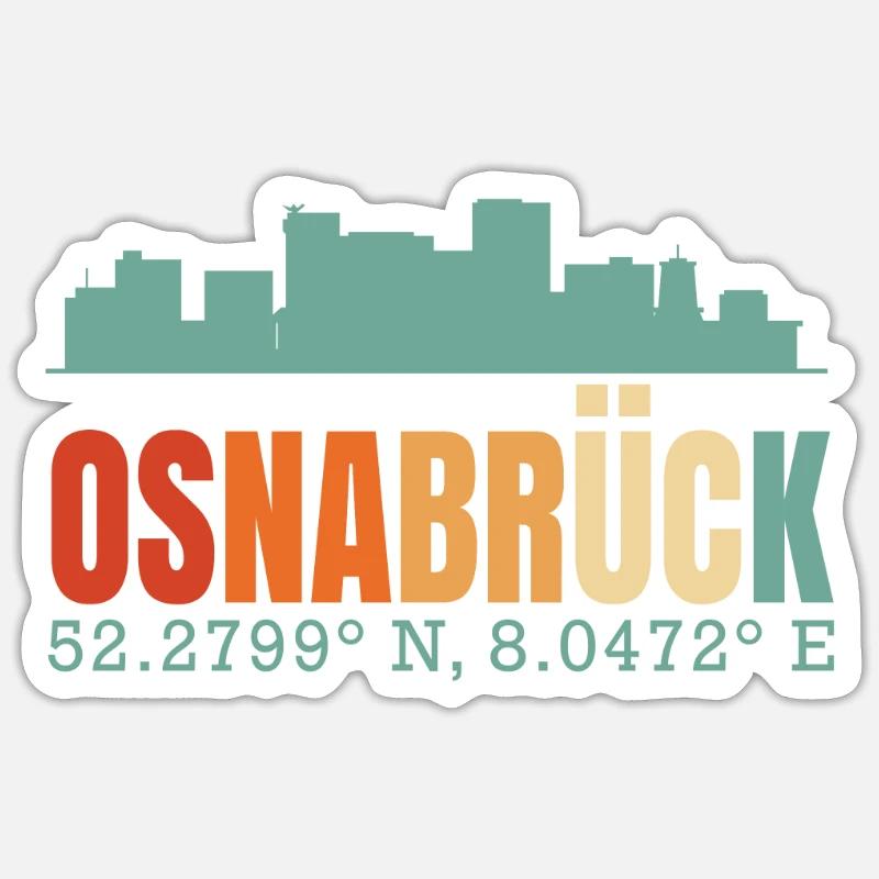 Oldenburg Skyline - Sticker size S (10 x 10 cm) - white matte
