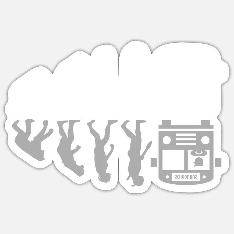 Évolution humaine Drôle de chauffeur de bus Busman Driving - Sticker taille S (10 x 10 cm) - blanc mat