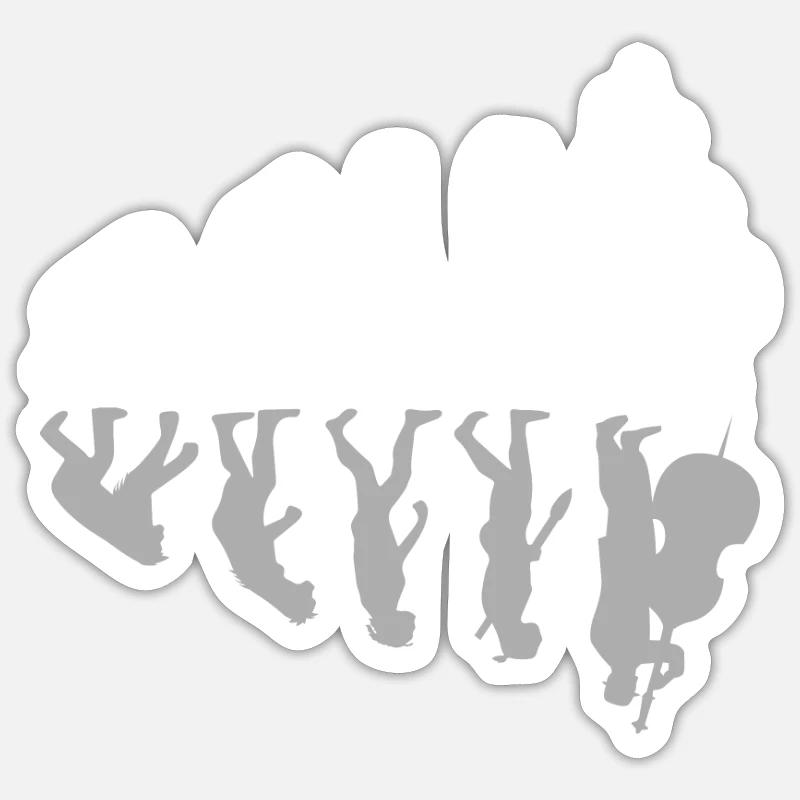 Human Evolution Funny Musician Cello Humor Cellist - Sticker Größe S (10 x 10 cm) - Mattweiß