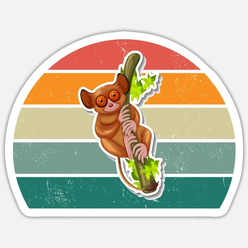 Lorisaffe Affen Äffchen Klettern Kletterwald Loris Sticker Größe S (10 x 10 cm)