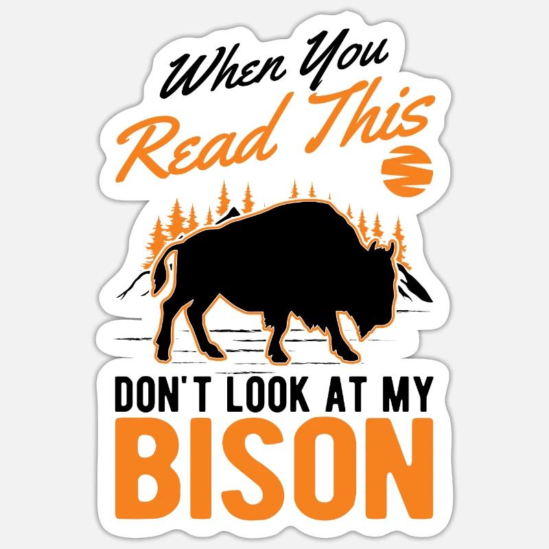 Büffel Geschenk Bison Buffallo Wasserbüffel - Sticker Größe S (10 x 10 cm) - Mattweiß