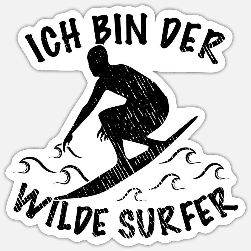 Citation de surf - Sticker taille S (10 x 10 cm) - blanc mat