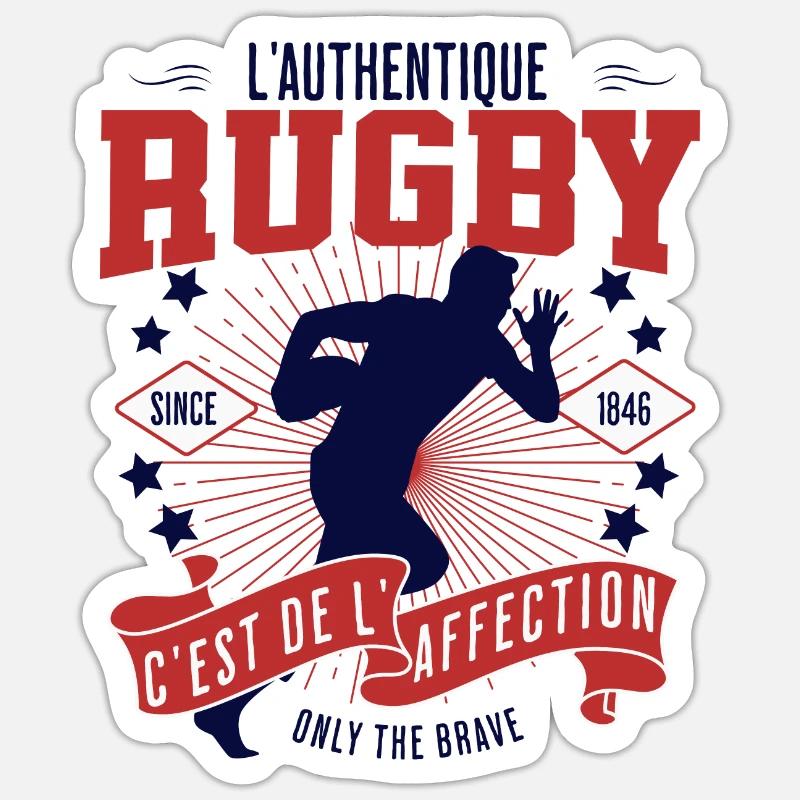 L'AUTHENTIQUE RUGBY C'EST DE L'AFFECTION Sticker taille S (10 x 10 cm)