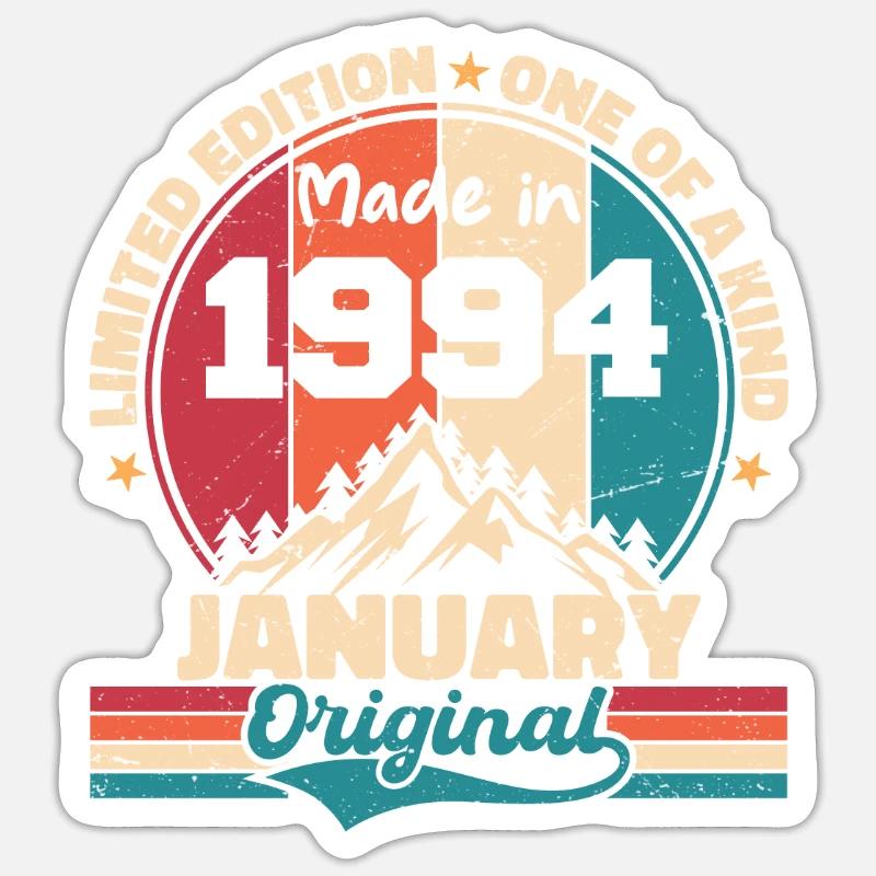 Geburtstagsgeschenk Januar 1994 Limited Edition - Sticker Größe S (10 x 10 cm) - Mattweiß