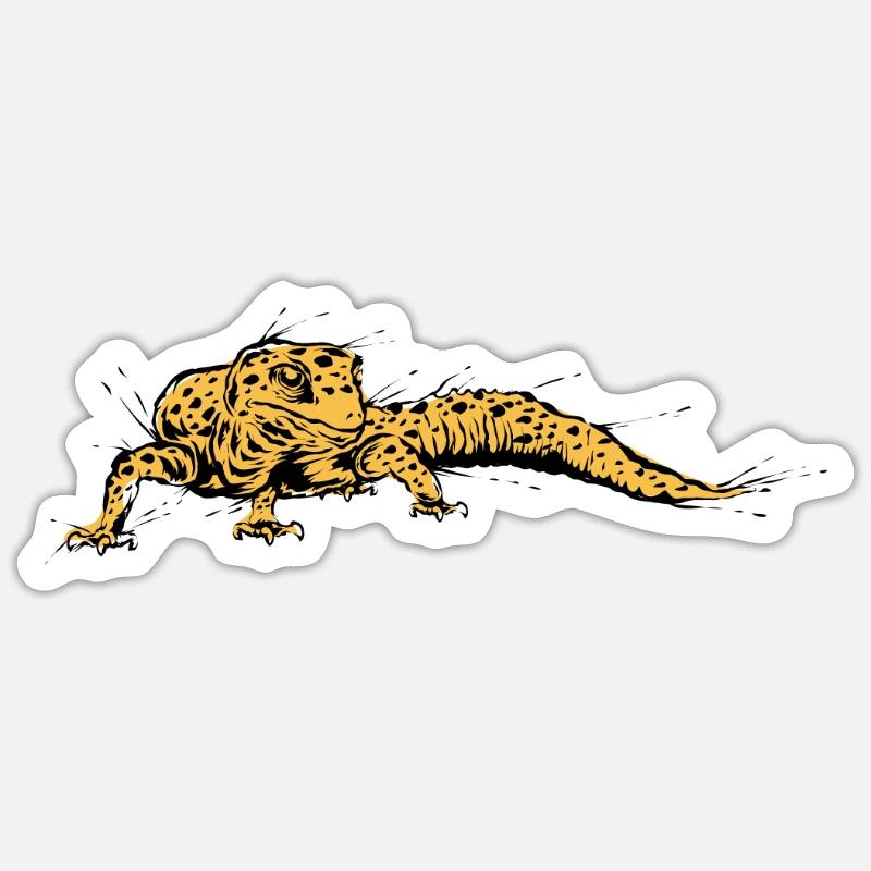 Lézard - Sticker taille S (10 x 10 cm) - blanc mat