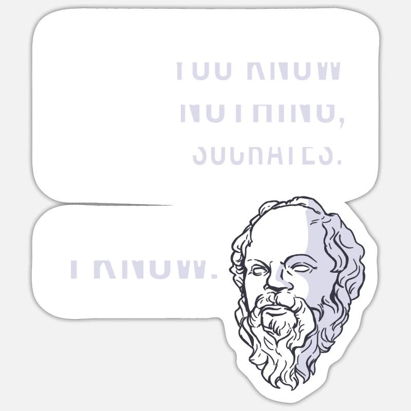 Philosophie de Socrate - Sticker taille S (10 x 10 cm) - blanc mat