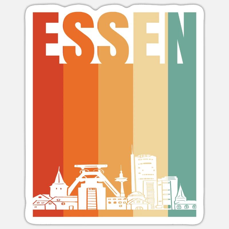 Essen - Sticker Größe S (10 x 10 cm) - Mattweiß