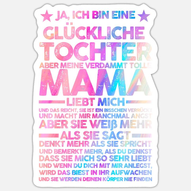 Tochter & Mutter Familie Mutter Geschenk - Sticker Größe S (10 x 10 cm) - Mattweiß