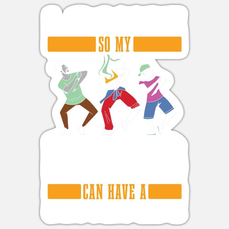 Chien danseur dansant - Sticker taille S (10 x 10 cm) - blanc mat