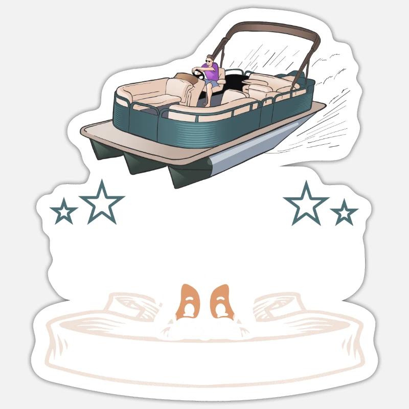 Chien de bateau ponton - Sticker taille S (10 x 10 cm) - blanc mat