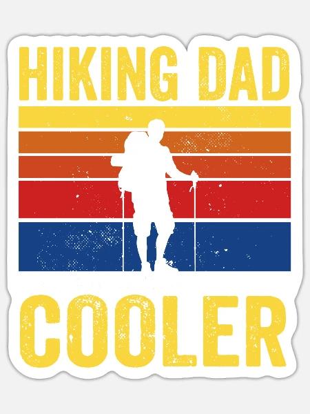 Funny Hiking Dad Like A Regular Dad Hiking - Sticker Größe S (10 x 10 cm) - Mattweiß