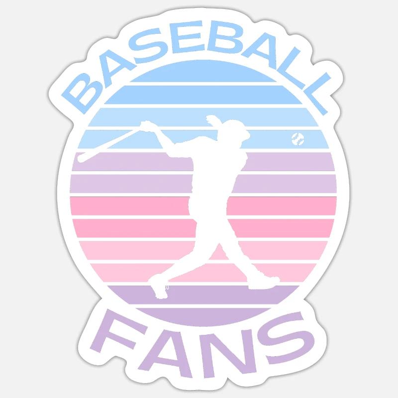 Amateurs de baseball - Sticker taille S (10 x 10 cm) - blanc mat