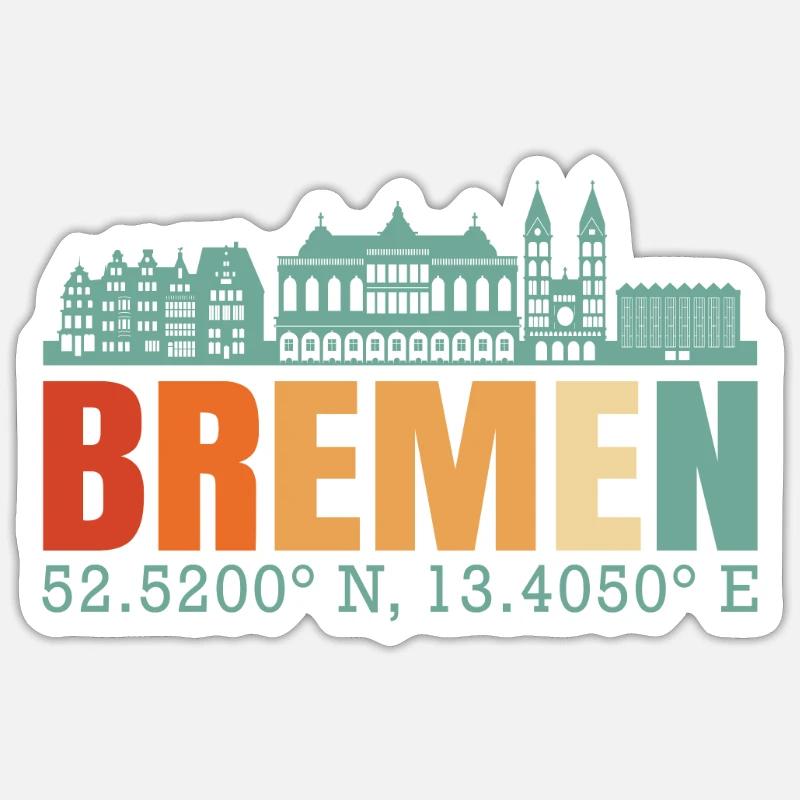 Bremen - Sticker size S (10 x 10 cm) - white matte