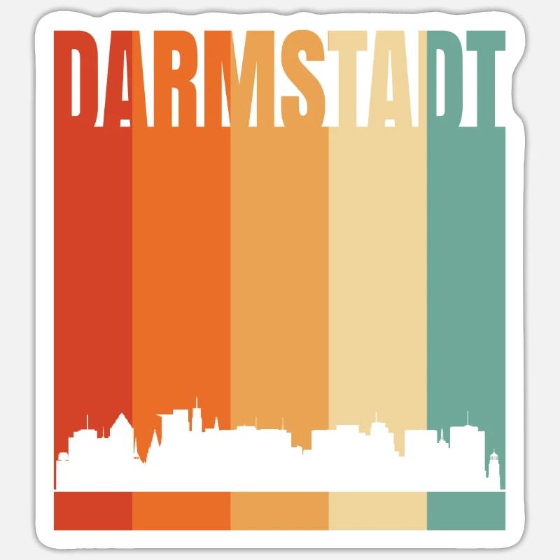 Darmstadt - Sticker Größe S (10 x 10 cm) - Mattweiß