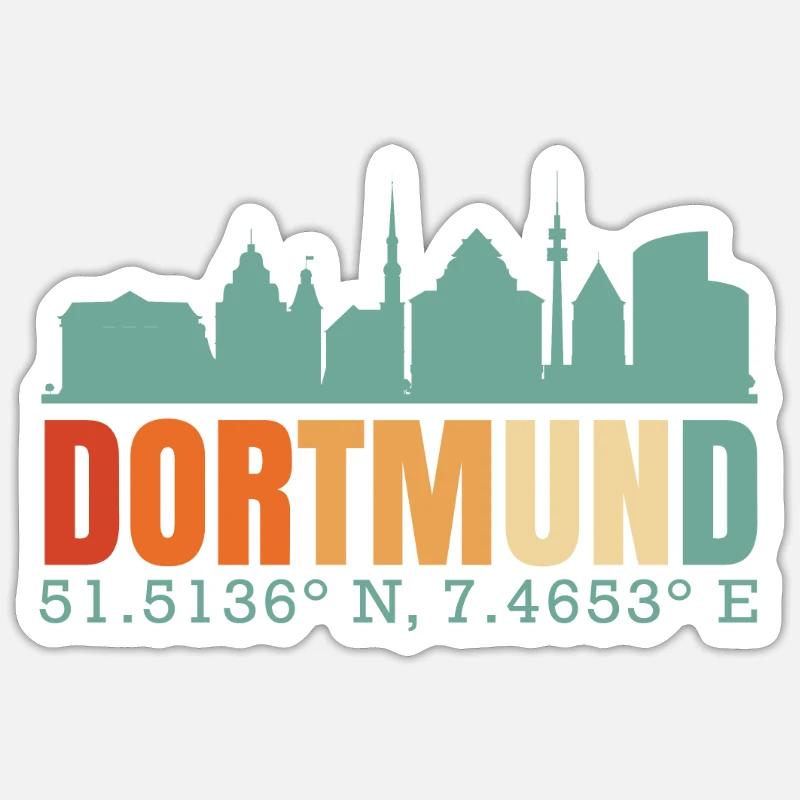 Dortmund - Sticker taille S (10 x 10 cm) - blanc mat