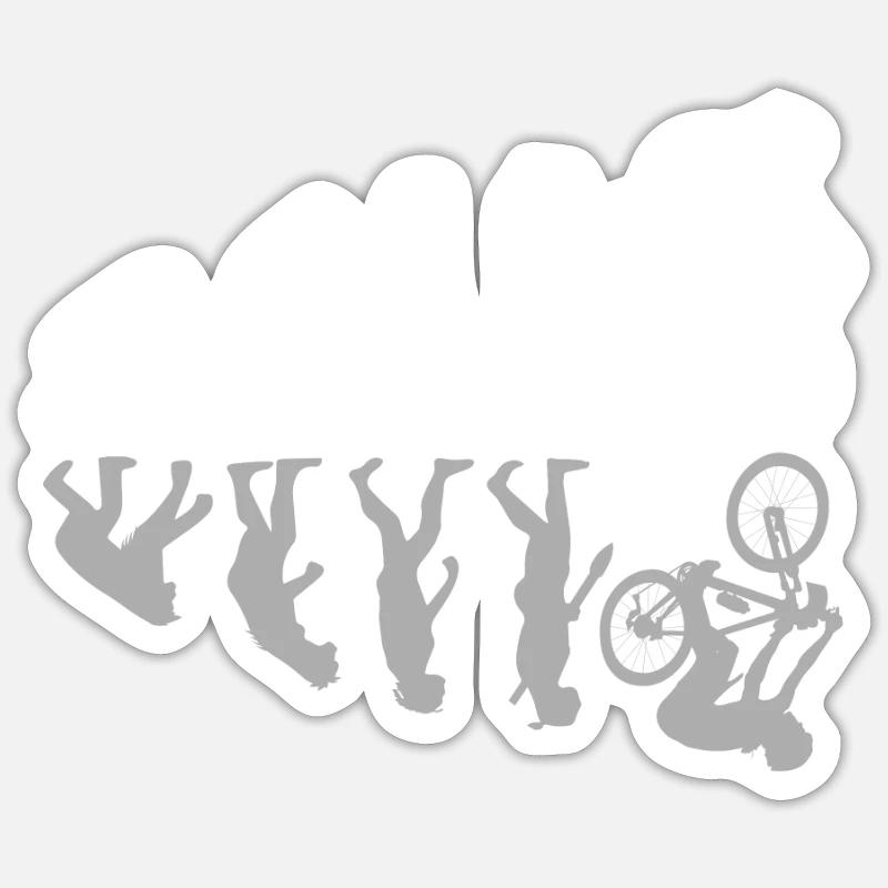 Evolution humaine Descente VTT VTT - Sticker taille S (10 x 10 cm) - blanc mat