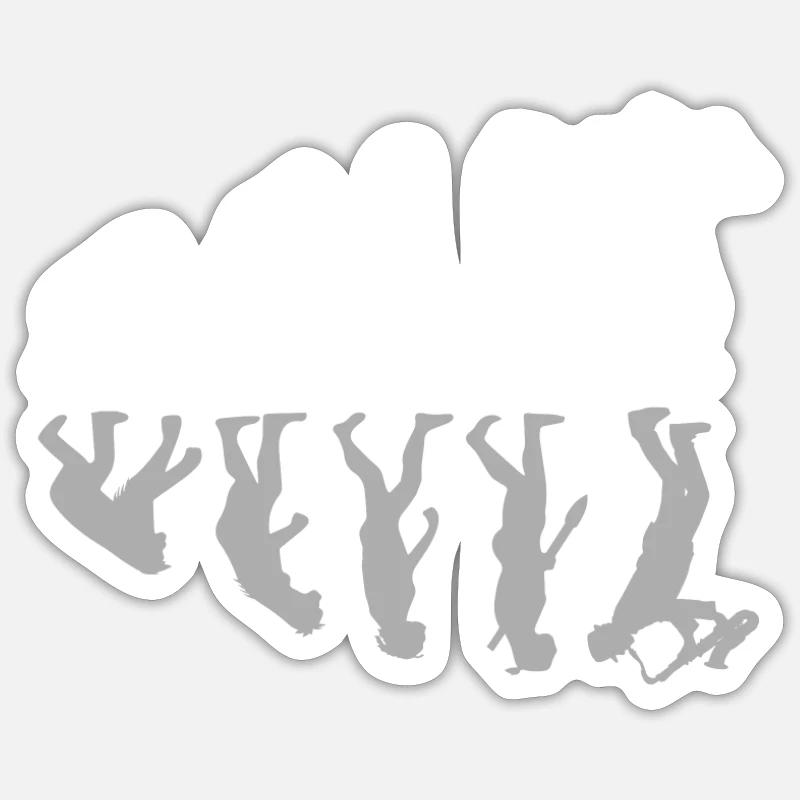 Saxophoniste Human Evolution Musicien de saxophone - Sticker taille S (10 x 10 cm) - blanc mat