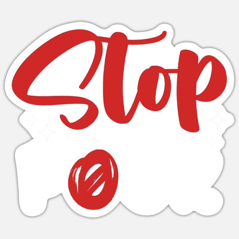 Stop being poor - Sticker size S (10 x 10 cm) - white matte