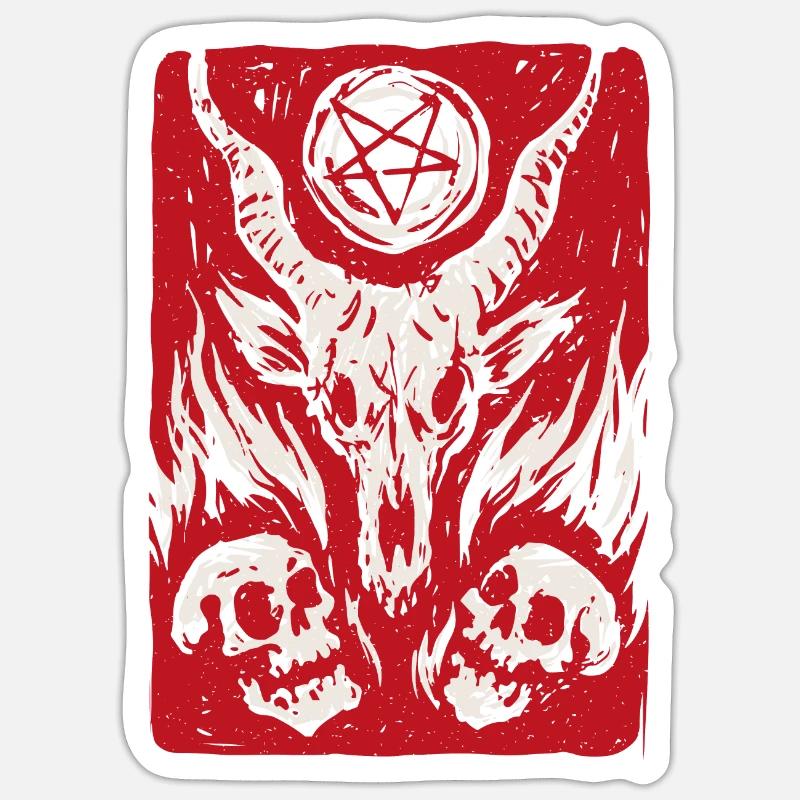 Retro Baphomet Satanic Satan Goat Devil Occult Sticker Größe S (10 x 10 cm)