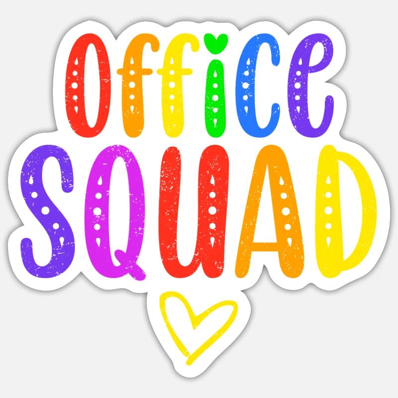 Office Squad Verwaltungsassistent Geschenkeschule - Sticker Größe S (10 x 10 cm) - Mattweiß