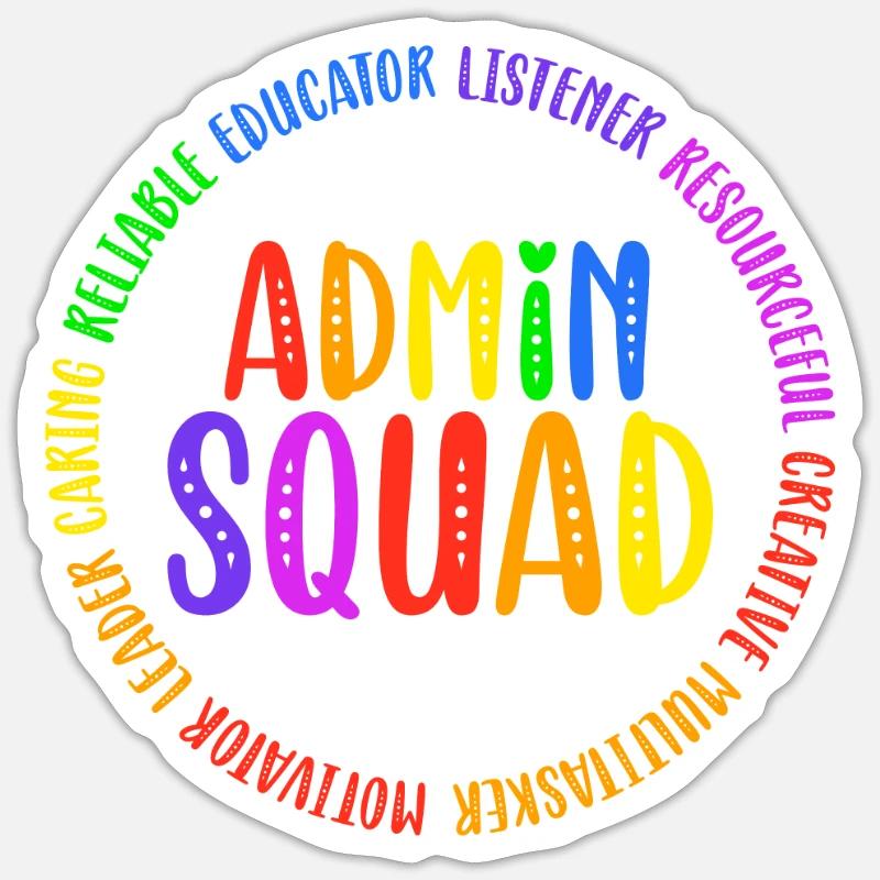 Admin Squad Admin Assistant Administrative Office Sticker size S (10 x 10 cm)