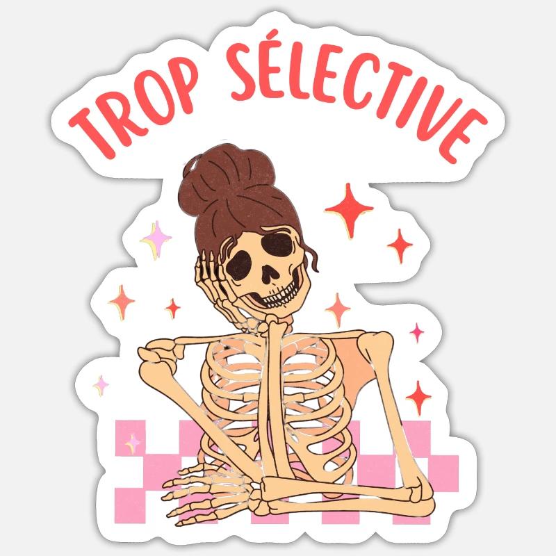trop sélective - Sticker taille S (10 x 10 cm) - blanc mat