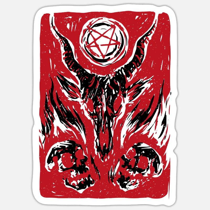 Retro Baphomet Satanic Satan Goat Devil Occult Sticker Größe S (10 x 10 cm)