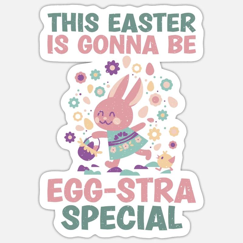 Spécial Easter-day-ei-stra - Sticker taille S (10 x 10 cm) - blanc mat