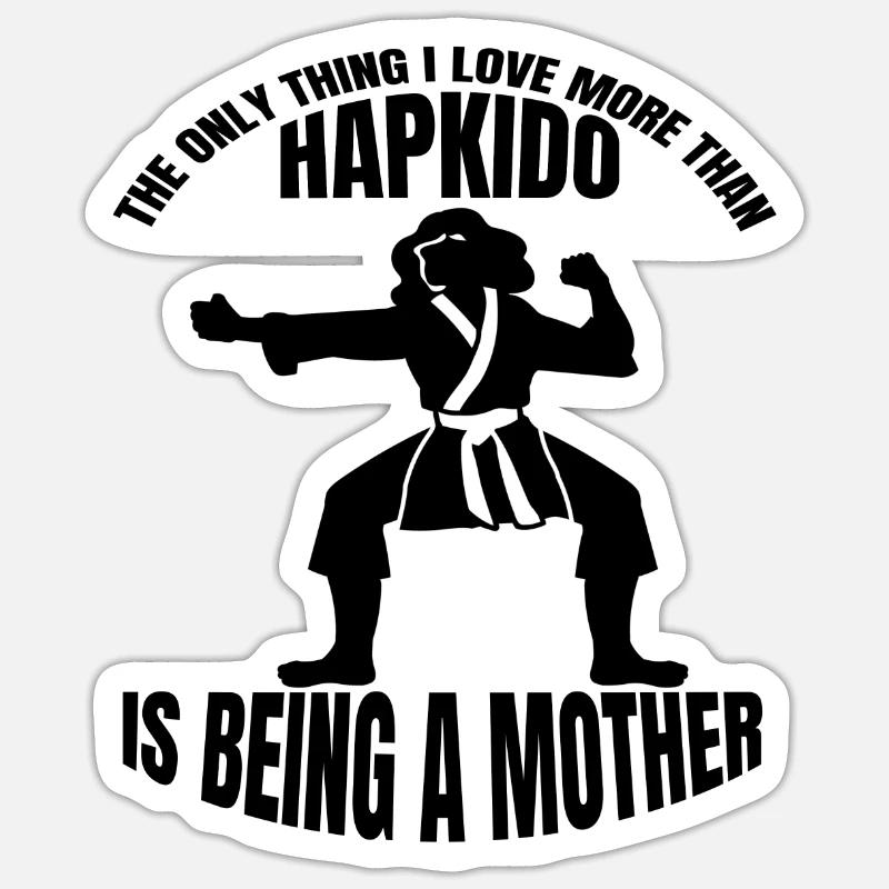 Hapkido Mutter Judo Aikido Mama Kampfsport Karate - Sticker Größe S (10 x 10 cm) - Mattweiß
