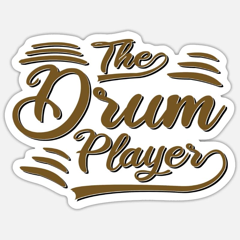 Le batteur - Sticker taille S (10 x 10 cm) - blanc mat
