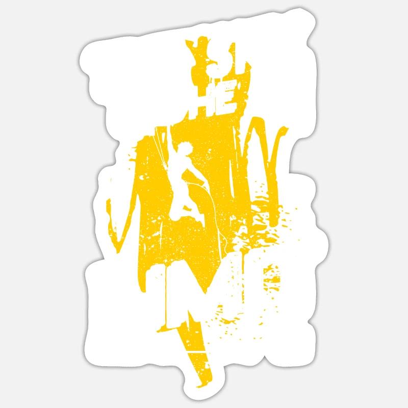 Der Himmel ist die Grenze - Kletterer oder Boulder Sticker Größe S (10 x 10 cm)