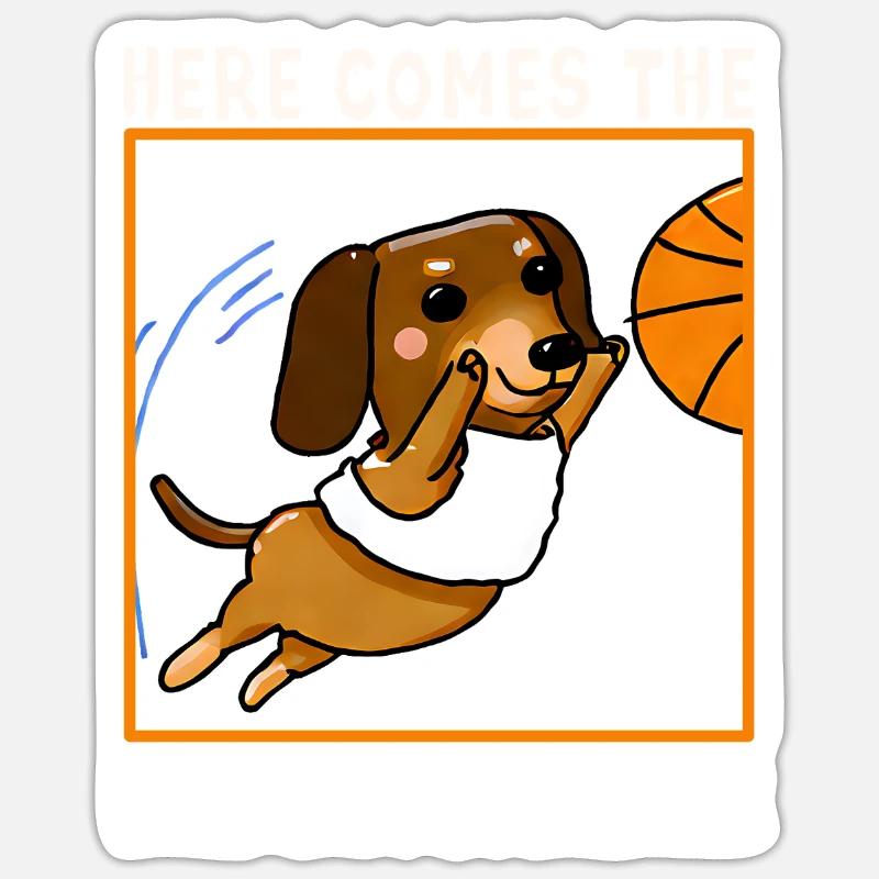 Here Comes The Basketbarker - Sticker Größe S (10 x 10 cm) - Mattweiß