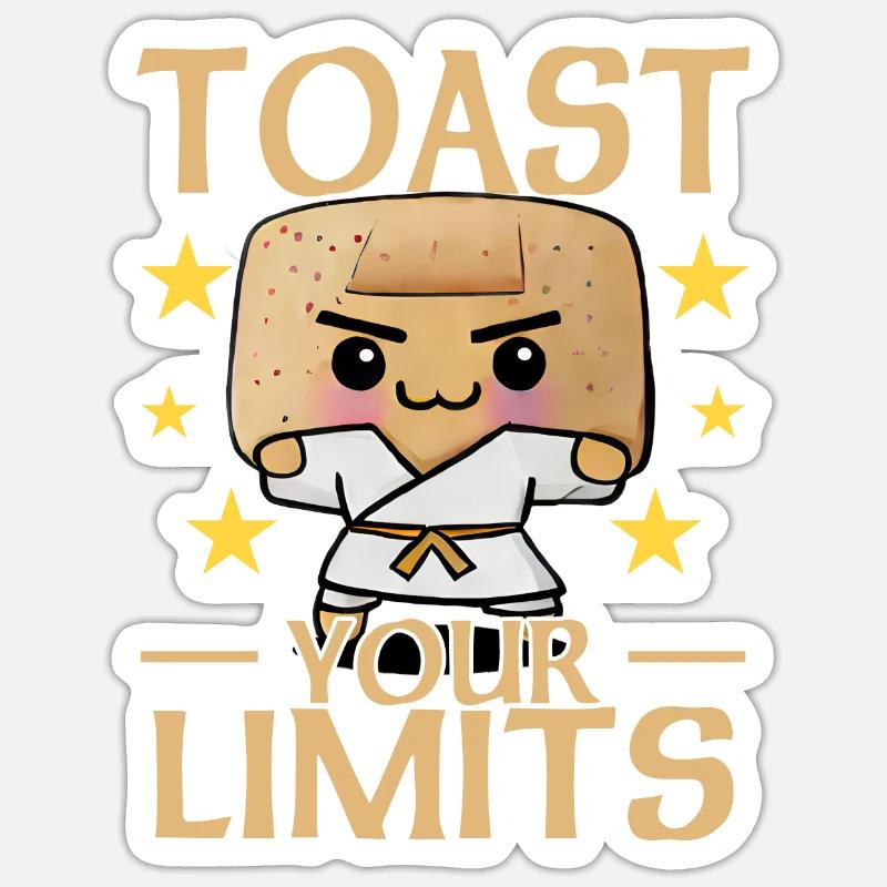 Toast Your Limits - Toast - Sticker Größe S (10 x 10 cm) - Mattweiß