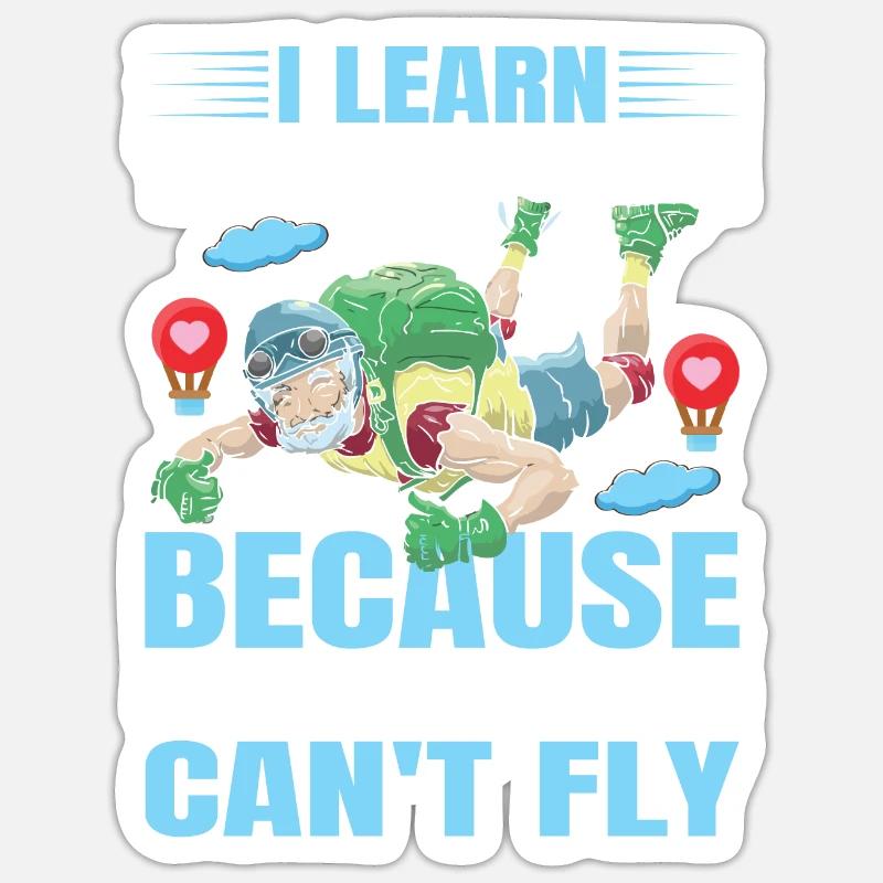 I'm learning skydiving - Sticker size S (10 x 10 cm) - white matte