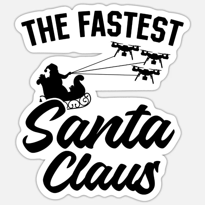 Le Père Noël le plus rapide - Quadcopter Drone Pilot S Sticker taille S (10 x 10 cm)
