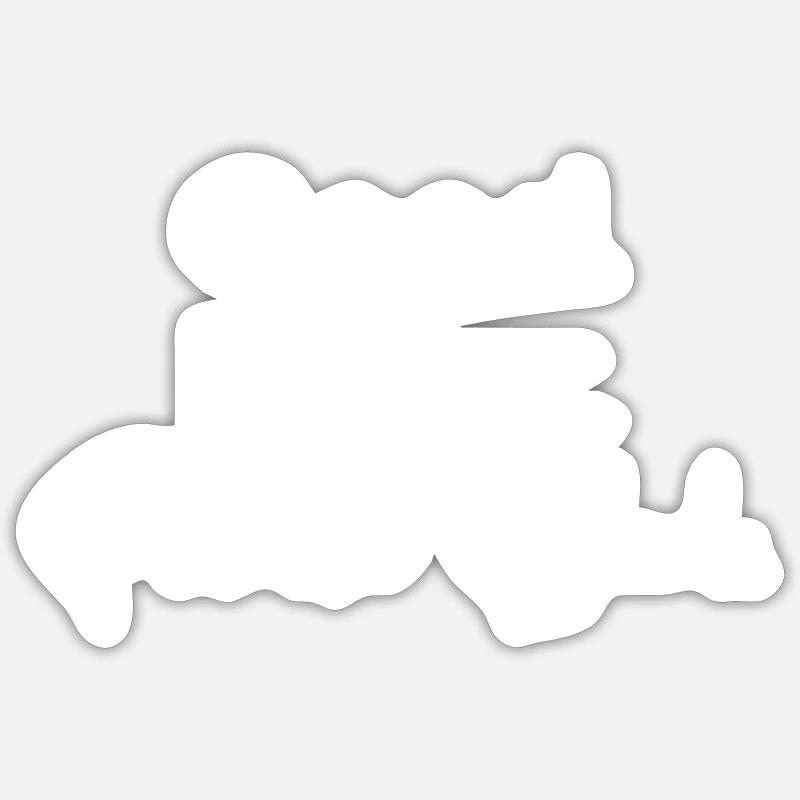 Caniche - Sticker taille S (10 x 10 cm) - blanc mat