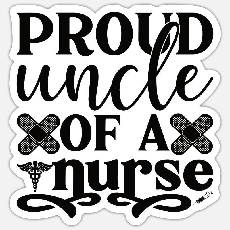 Oncle d’une infirmière Infirmière - Sticker taille S (10 x 10 cm) - blanc mat