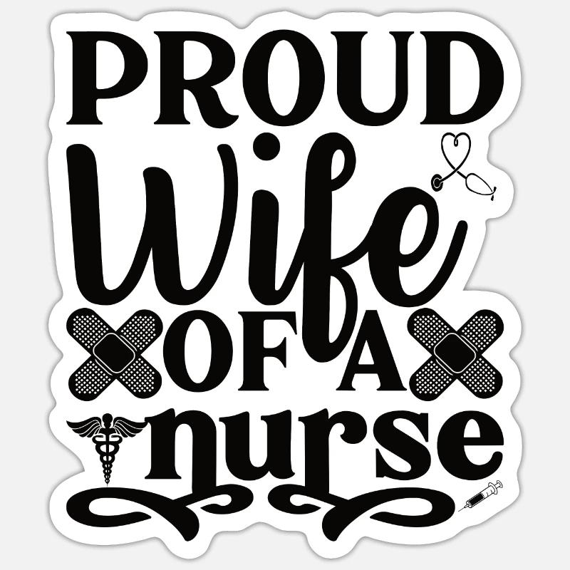 Ehefrau einer Krankenschwester - Sticker Größe S (10 x 10 cm) - Mattweiß