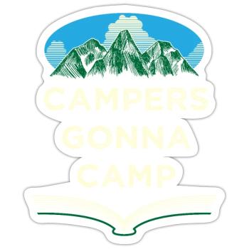 Campers will camp summer vacation tropical trip - Sticker size S (10 x 10 cm) - white matte - Front