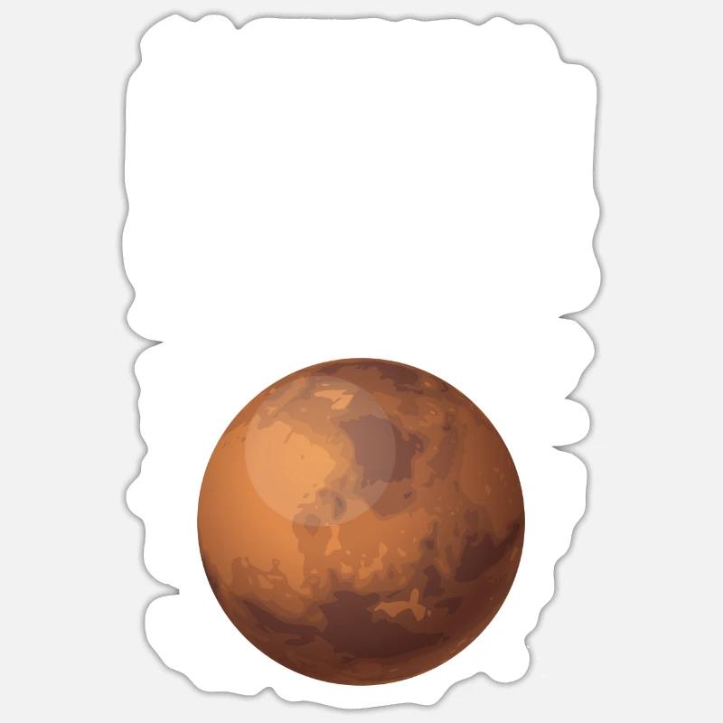 Mars - Sticker taille S (10 x 10 cm) - blanc mat